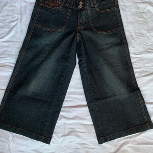 XTRA FLARE WIDE Leg Size 9- 22 1/2 Inseam Crop Women's Blue Jeans La Nova